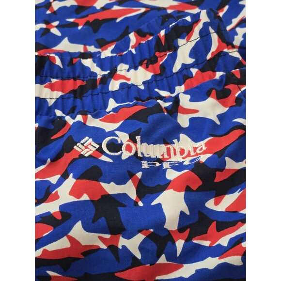 Columbia PFG Boys Youth XL 18/20 Red White Blue Shark Pttrn Swim Trunks NWT(184) - Picture 6 of 7